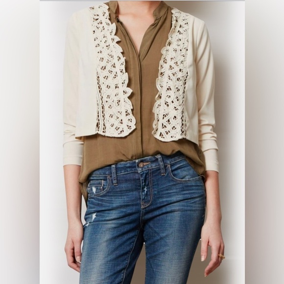 Revolve Line & Dot Battenberg lace cropped jacket - Picture 3 of 8